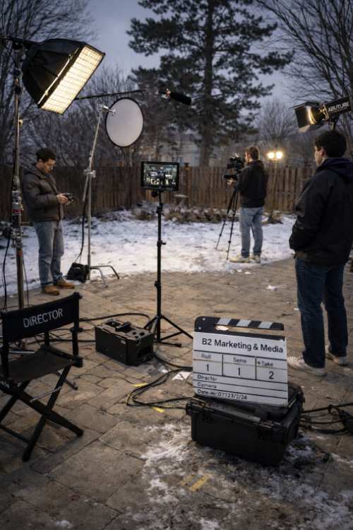 B² Marketing & Media on set